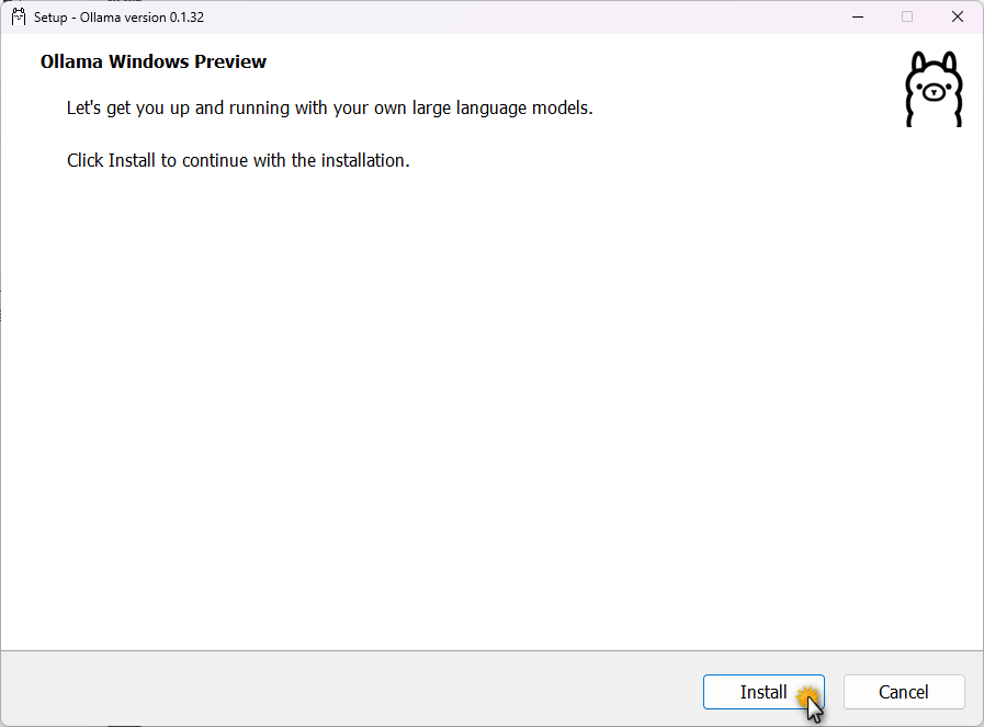 Ollamaインストーラー