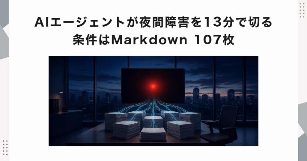 AIエージェントが夜間障害を13分で切る条件はMarkdown 107枚
